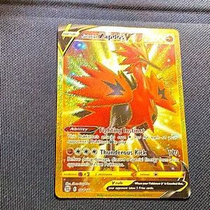 A Pokémon card, Zapdos V. 200HP,  made by 2022,